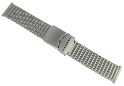 Herzog Uhrenarmband 22mm Zugband Edelstahl silberfarben matt Flexband