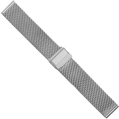 Herzog Edelstahlband Uhrenarmband 20mm Edelstahl silbern Milanaiseband