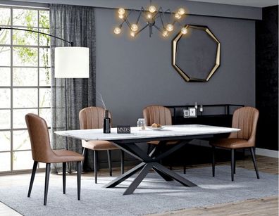 Italienische Designer Möbel Esstisch Büro Konferenz Luxus Tisch Metall Tische
