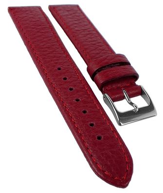 Herzog Uhrenarmband 16mm rot ? Hirschleder ? Dornschließe Edelstahl