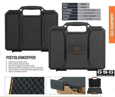 GSG Pistolenkoffer 205714 Wasser-Staubdicht IP67 InnenMaß:28 x 19,5 cm - 460 g