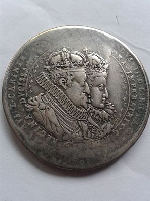 Original 2 1/2 Taler RDR Habsburg Kaiser Ferdinand II. Vermählung Eleonore Mantua