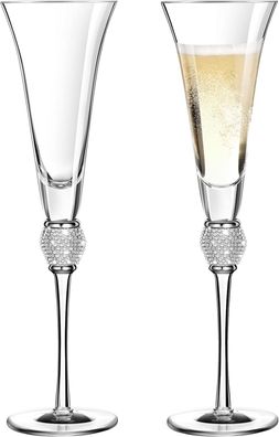 Strass-Champagnergläser, Hochzeits-Toastgläser, Diamantgläser, Gold, Partyzubehör