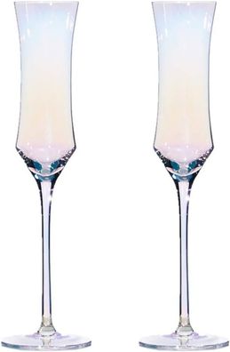 Kristall-Champagnerglas-Set, 2-teilig, Regenbogen, Hochzeit, Weihnachten, Valentinsta