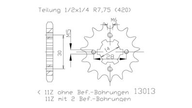 ESJOT Antriebsritzel "13013" 420, Stahl 13 Zähne