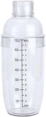 Cocktail Shaker, Plastic Transparent Beverage Shaker Removable Teapot Mixing Shaker w