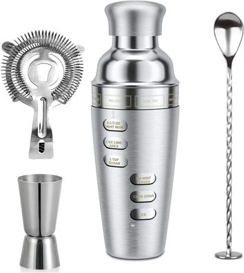 Cocktail Shaker, Stainless Steel Tin Can Boston Shaker for Professional Bartenders an