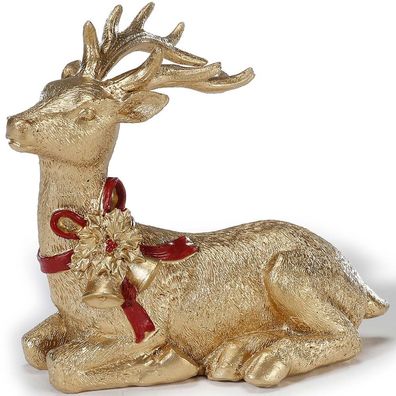 Hirsch liegend Polyresin 12,5cm Inge-Glas