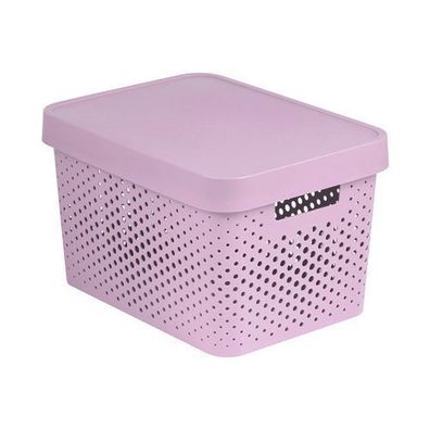 Aufbewahrungsbox mit Deckel durchbrochener Infinity 36 x 27 x 22 cm pink CURVER