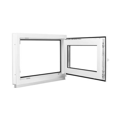 Kellerfenster Fenster 2 Fach BxH 750x400 mm & 75x40 cm Dreh-Kipp Weiß Premium