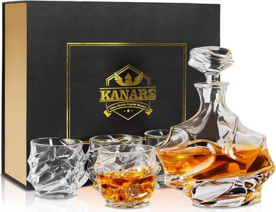 KANARS Whisky Karaffe und Gläser Set – Hochwertiges Kristallglas