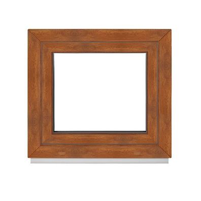 Kunststofffenster Fenster Kunststoff - 3 fach - 75-95 cm - außen Golden Oak - Premium