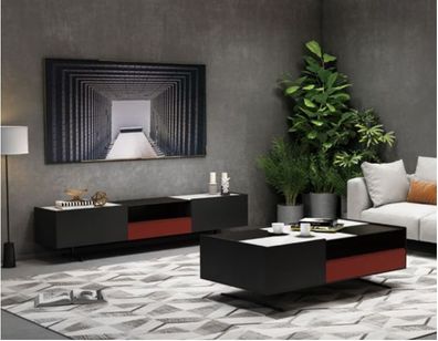 Italienische Designer Möbel 3Tlg. Set Kommode + Couchtisch + Rtv Sideboard Neu