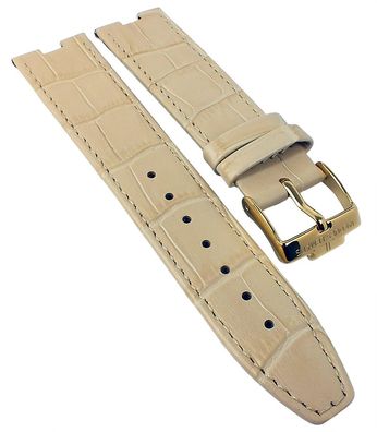 Jacques Lemans Uhrenarmband Leder beige Krokoprägung für 1-1213 1-1423