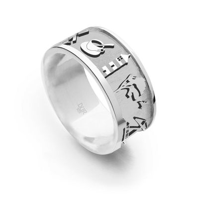 DUR Unisex Ring Ostfriesland sandlos hell, Silber 925/ - rhod. (R5636) auch Übergröße