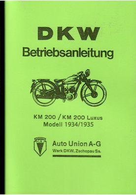 DKW Betriebsanleitung KM 200 / KM 200 Luxus, Bedienungsanleitung, Oldtimer