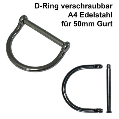 D-Ring verschraubbar D-Ring Shackle A4 Edelstahl 50mm gekantet oder gerade