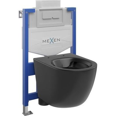 Mexen Felix XS-U WC-Set Schwarz Matt Rahm+Schüssel