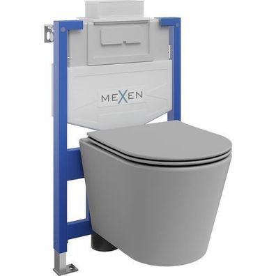 Mexen WC-Set: Felix XS-U Rahmen, Rico WC, Grau Matt