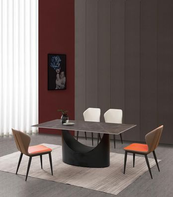 Hochwertiger Tisch Luxus Tische Esszimmer Möbel Säulen Fuß Stein Optik Modern