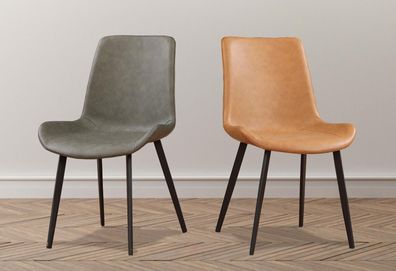 Designer Stuhl Luxus Lehnstuhl Polster Stühle 1X Wohn Ess Zimmer Lederstuhl Neu
