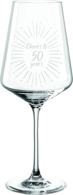 Leonardo Puccini Weinglas 560ml mit Gravur Cheers to 50 years - Geschenk 50. Gebur