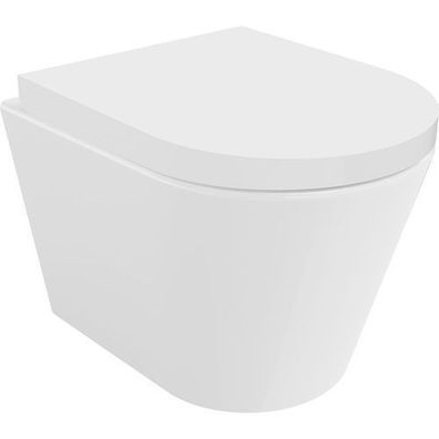 Mexen Rico Randloses WC, Duroplast-Sitz, Weiß, Hängend, 48x36,5x36 cm