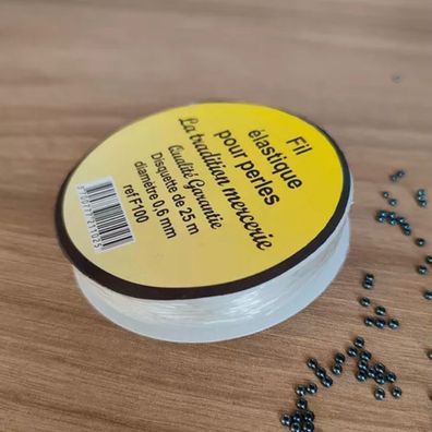 Elastische Perlenschnur / Schmuckband transparent 25 m Spule