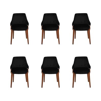 Modern Schwarz 6X Stühle Luxus Holz Möbel Stühle Design Einrichtung Neu