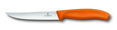 Swiss Classic, Steak und Pizzamesser, 12cm, Wellen, orange