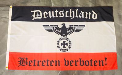 Fahne Flagge Deutschland - Reichsadler - Betreten verboten - 90 x 150 cm