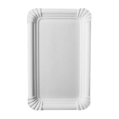 Papstar Pappteller eckig "pure" 11 x 17,5 cm weiss | Folie (250 Stück)