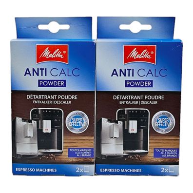 Melitta 4006508178582 Anti Calc Pulver für Kaffeevollautomaten 2x2 40g Entkalker