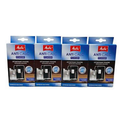 Melitta 4006508178582 Anti Calc Pulver für Kaffeevollautomaten 4x2 40g Entkalker