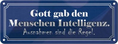 vianmo Blechschild 27x10cm Gott gab Menschen Intelligenz Deko Geschenk