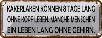 vianmo Blechschild 27x10cm Kakerlaken Ohne Kopf Menschen Deko Geschenk