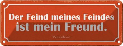 vianmo Blechschild 27x10cm Feind meines Feindes mein Freund Deko Geschenk