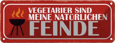 vianmo Blechschild 27x10cm Vegetarier Sind Meine Feinde Deko Geschenk