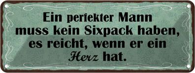 vianmo Blechschild 27x10cm Mann Kein Sixpack Reicht Herz Deko Geschenk