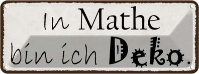 vianmo Blechschild 27x10cm In Mathe Bin Ich Deko Geschenk