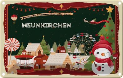 vianmo Blechschild 30x20cm Weihnachten Neunkirchen Deko Geschenk