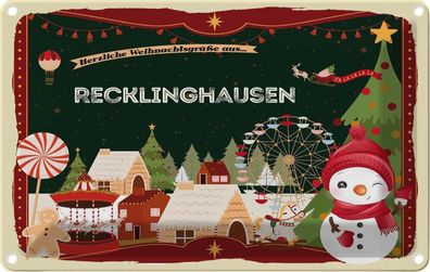 vianmo Blechschild 18x12cm Weihnachten aus Recklinghausen Deko Geschenk