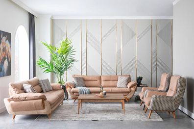 Sofagarnitur Couch Sofa Sets Polster Möbel Sitzgarnitur 4 Tlg. Set Polster