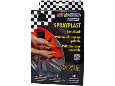 DUPLI-COLOR Abziehlack "Sprayplast" Flex schwarz matt, im Set, 2x 400 ml Spraydose