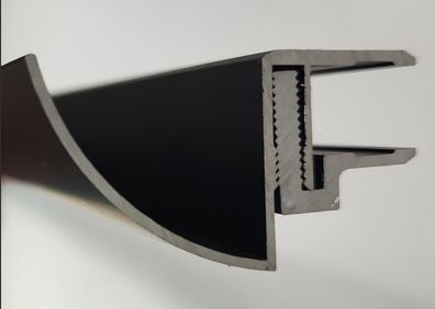 BuyLando Regenrinne für Vordach 150cm Schwarz für Gläser 10,8-17,5mm