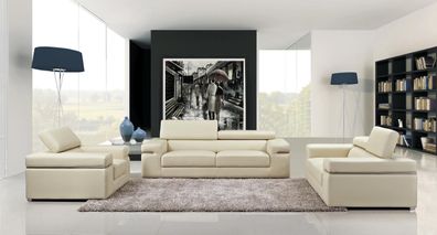 3 Sitzer Ledersofa Couch Polster Sitz 3Er Lounge Club Sofas Couchen Leder Neu