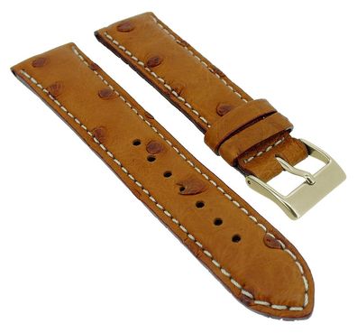 Herzog Echt Strauß > Uhrenarmband braun Leder helle Naht > handgenäht