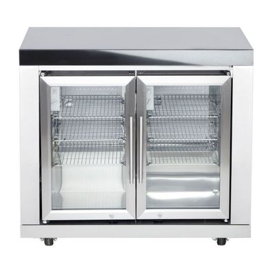 Allgrill Top-Line modulare Outdoorküche Edelstahl Modul 2 Doppel-Kühlschrank je 63 L