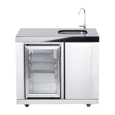 Allgrill Top-Line modulare Outdoorküche Edelstahl Modul 11 Waschbecken rechts/Kühlsc