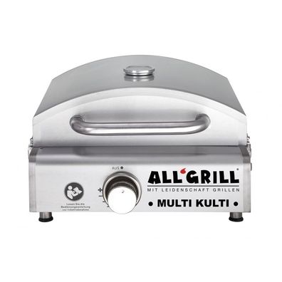 Allgrill MULTI-KULTI Gasgrill mit Zündsicherung - Portabler, multifunktionaler Gasgr